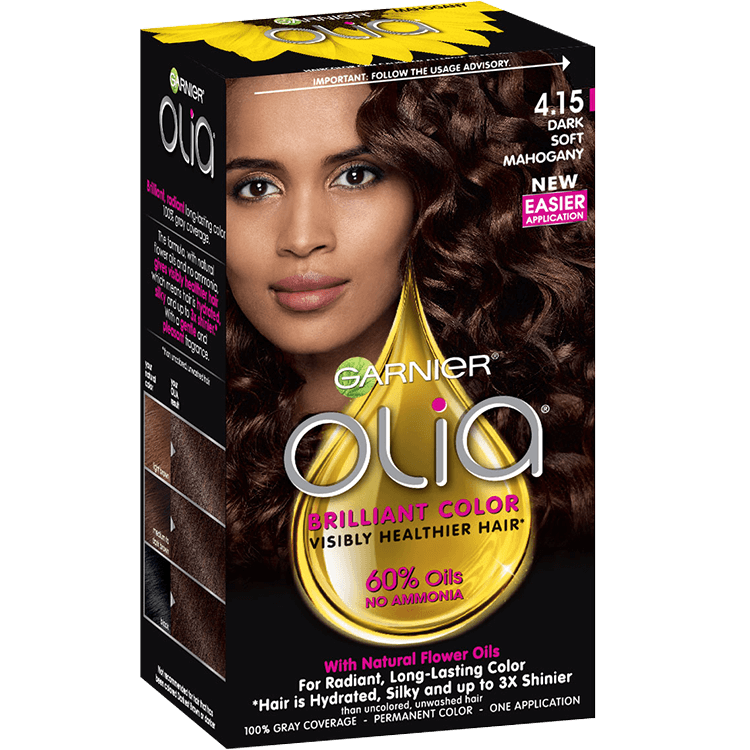 Garnier Olia 4.15 - Dark Soft Mahogany - Powered Permanent Hair Color